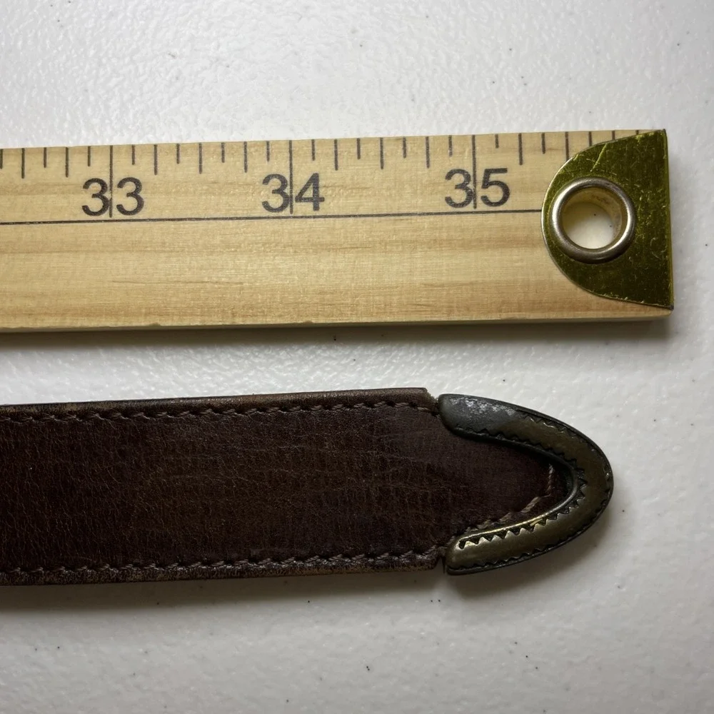 Etoile Leather Belt Italy Womens‎ Size Small Hammered Metal Embellished Boho